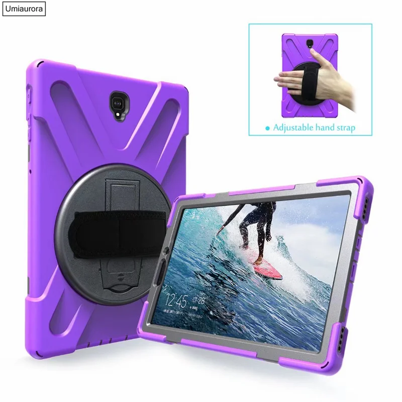 360° Rotating Hand Strap Kickstand Shockproof Case for Samsung Galaxy Tab S3/S4