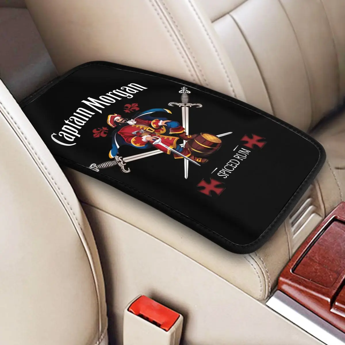 Captain Morgan Car Bracciolo Cover Mat Universal Center Console Cover Pad Accessori Auto Interni
