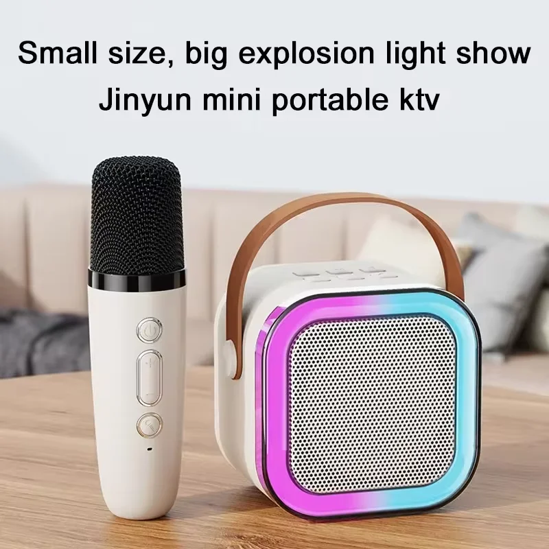 Wireless Karaoke Speaker Bluetooth Microphone K12 Home KTV Karaoke Machine RGB Light Portable Mini Bluetooth Speaker mini bluetooth speaker portable speaker bluetooth speaker karaoke speaker