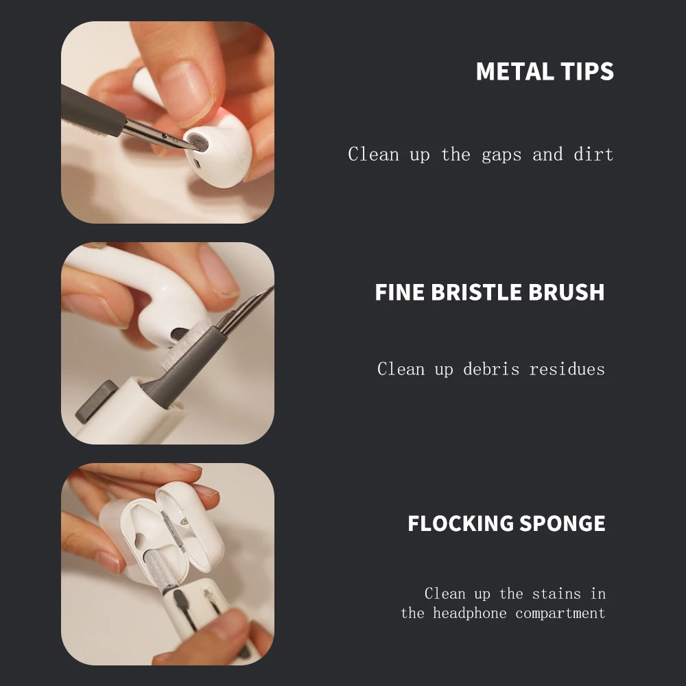 6-in-1 Computer Keyboard Cleaner Kit Earphone Cleaning Pen For Airpods Pro 2 3 iPad Phone Cleaning Tools Brush Keycap Puller Kit