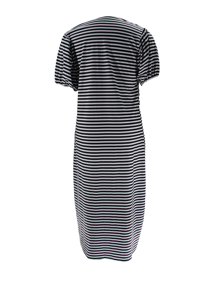 Wmstar Plus Size Long Dresses for Women 2025  Striped Elegant V Neck New in Summer Clothes Maxi Dresses Wholesale Dropshipping