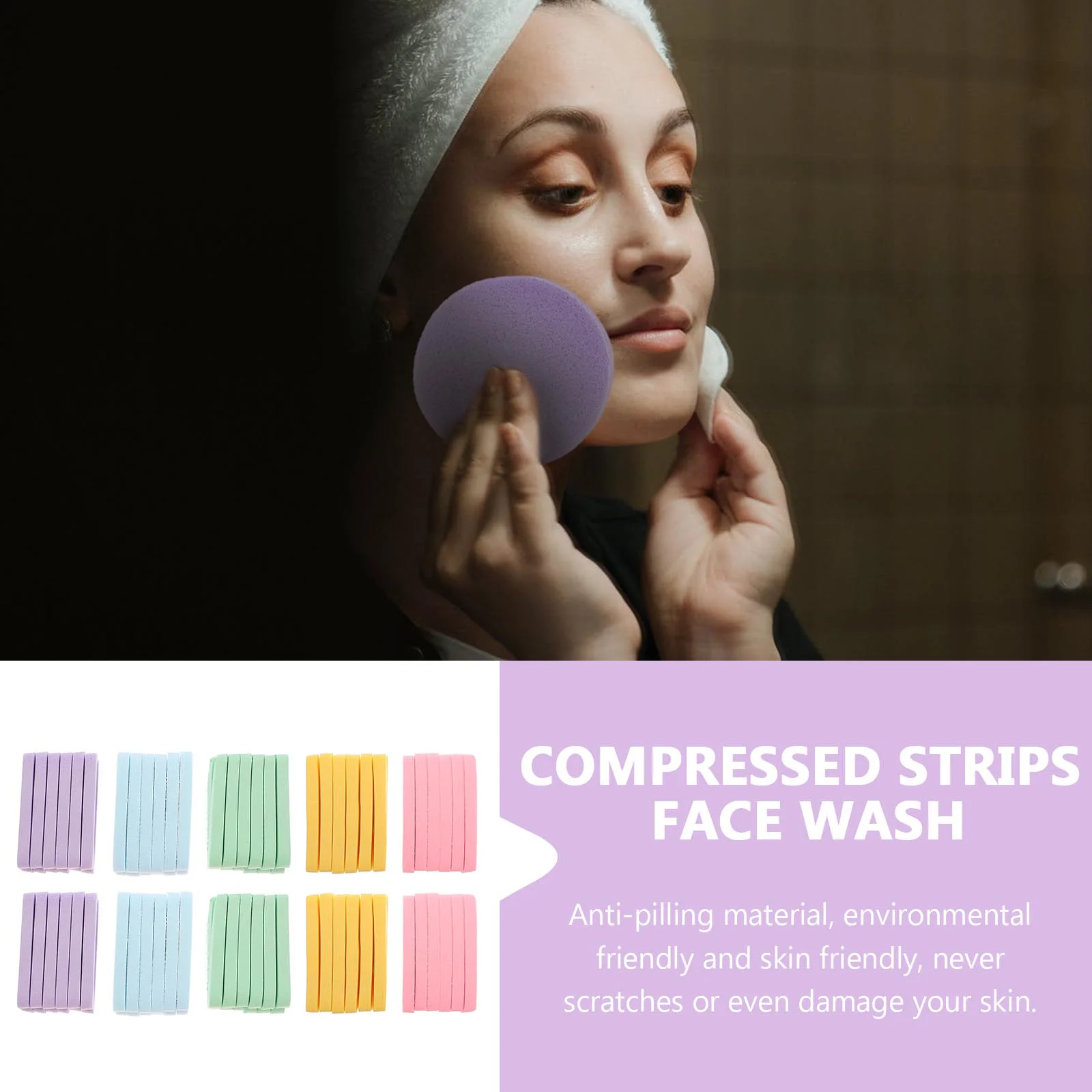 120 Pcs Face Wash Skin Washing Tool Cleansing Pad Makeup Remover Sponge Eye Puff Compressed Puffs Cleaning Women Pads Sponges 5
