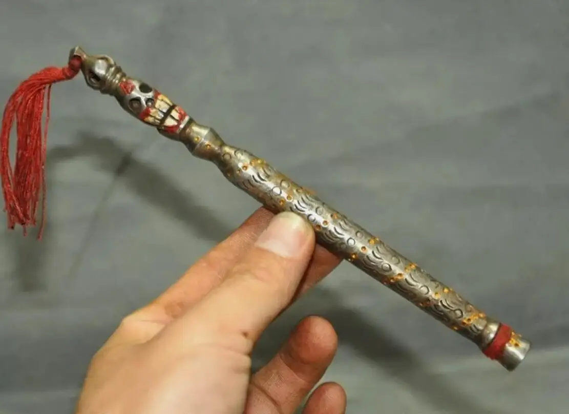 old Tibet Meteorite iron Tiantie skull Vajra Dorje Phurpa Exorcism Talisman faqi 4