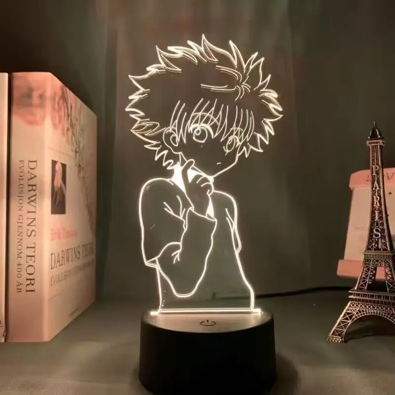 Hunter X Hunter Led Night Light Killua Hisoka Neferpitou Illumi Biscuit Team 3D Anime Lamp Nightlights Lampara Led Desk Lamp