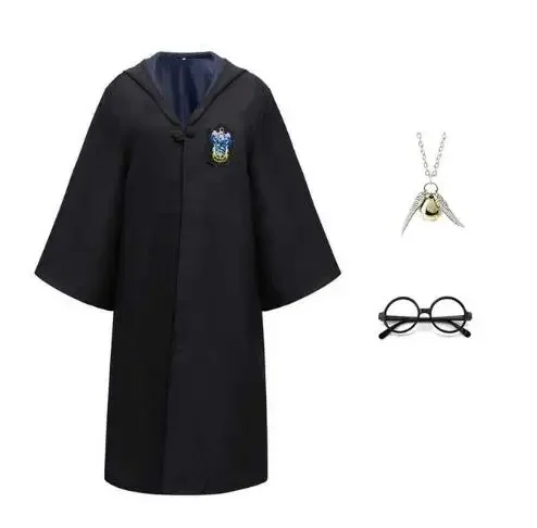 thumbnail image 1 of Nueva capa mágica, bata, disfraz de Hermione Granger, disfraz de Harry Potter, bufanda LED, gafas, ropa de Cosplay de Gryffindor, accesorios de regalo, 1 of 5