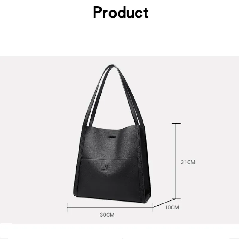 Luxury Designer Women's Tote Bucket Handbag 2023 New Trend Women's Soft Leather Shoulder Bag Women's Simple Large Handbag