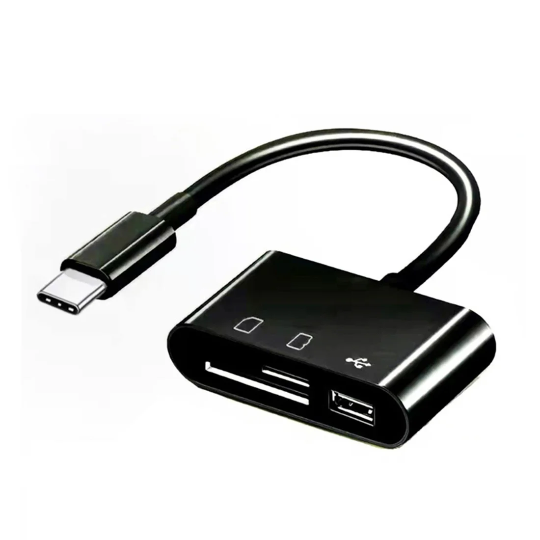 

3 In1 Type-C Micro-USB SD TF Phone OTG Card Reader Adapter, Black