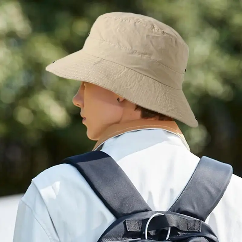 Folding Bucket Hat Men's Uv Protection Hat Outdoor Waterproof Fishing Summer Sun Wide Brim For Fishing Hiking Garden