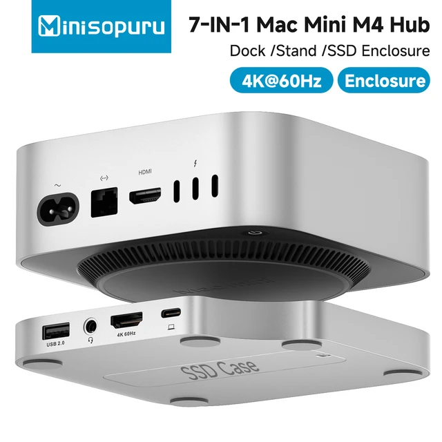 Minisopuru Mac Mini M4 Hub Dock Stand With