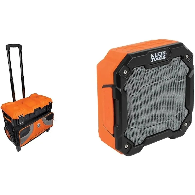 

Klein Tools 55473RTB Rolling Tool Bag, Tradesman Pro Tool Master, 250lbs Load Rated & AEPJS3 Bluetooth Jobsite Speaker