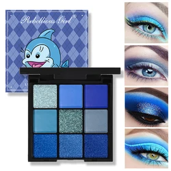 Vibrant Blue Eyeshadow Palette - Matte, Shimmer & Glitter Finish, Richly Pigmented for Long - Lasting Professional Makeup (Blue)