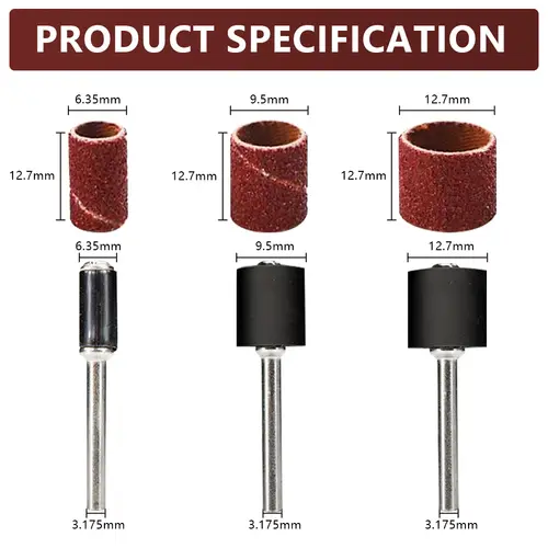 CMCP Sanding Drum Set Grit #80 #100 #120 Dremel With Sanding Mandrels Sanding Bands For Dremel Rotary Tools Abrasive Tools - Image 4