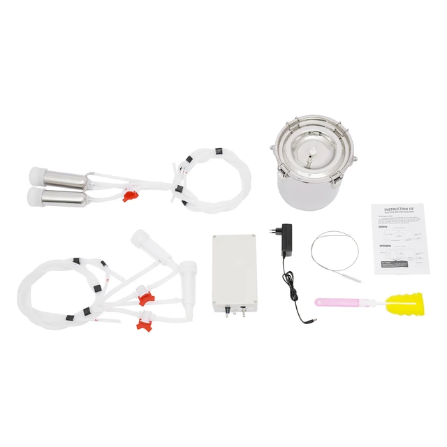 5L/10L/14L Electric Goat Cow Milking Machine Set w/ Milk Bucket| Household Double Head Vacuum Pump Milker