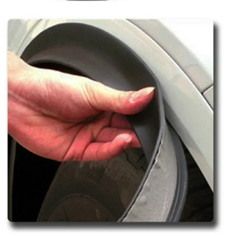 1.5m Car External Wheel Eyebrow Rubber Anti-Collision Strip BlackFender Extension Moulding Flares Trim Edge