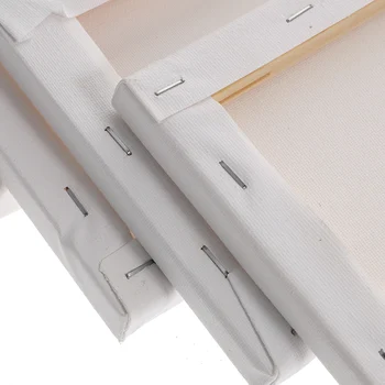 5pcs Stretched Canvas Square Blank Canvases Cotton Canvases For Oils Watercolor Painting Canvas 8 X 6 Inches ( 20 X 15 Cm) 4