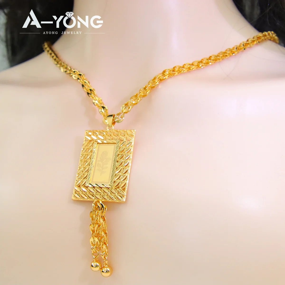 saudi gold ペンダント Saudi Islamic Gold Color Necklace 21k Gold Plated Fashion