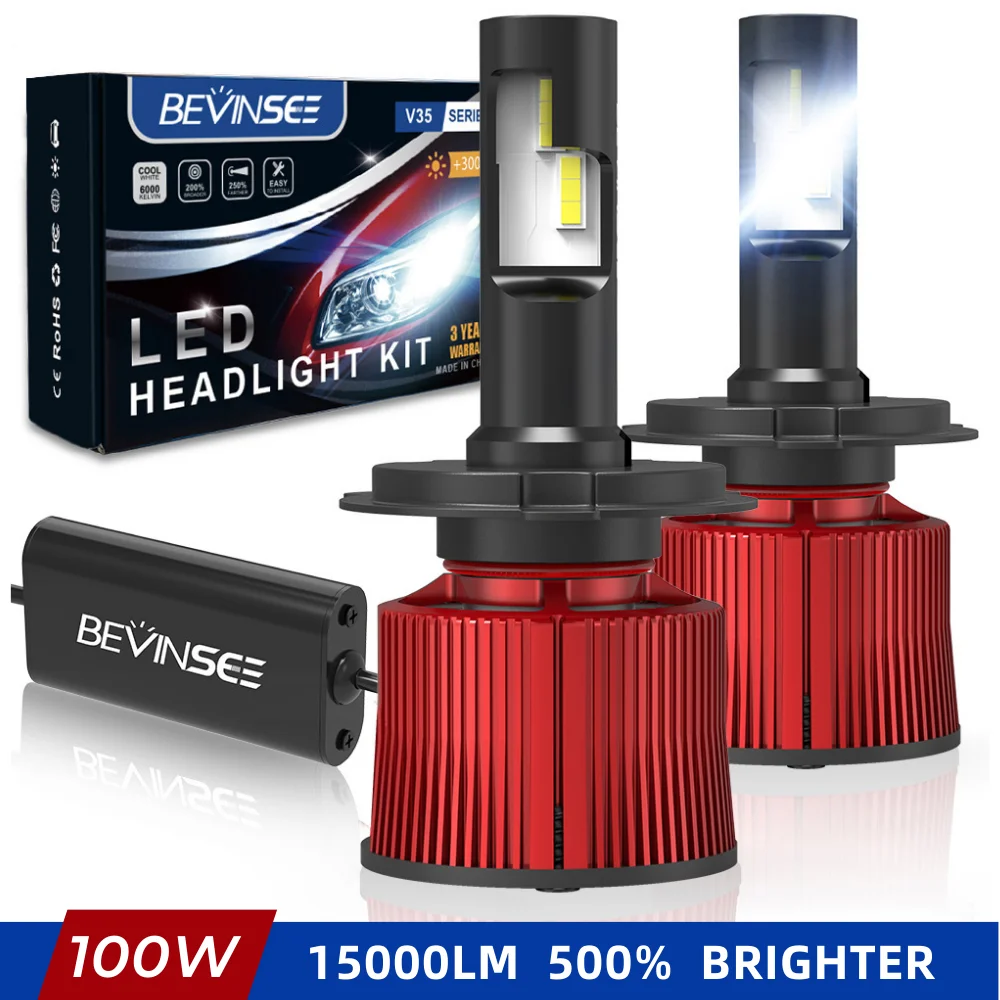 60 55w H4bevinsee 15000lm Led Headlight Bulbs 6000k White