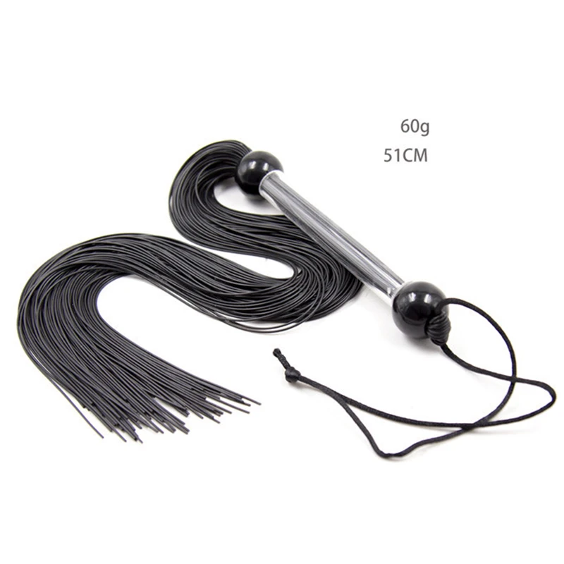 51CM Silicone Spanking Tassel Horse Whip With Handle Flogger Whips Teaching Training Riding 51cm Whips 5