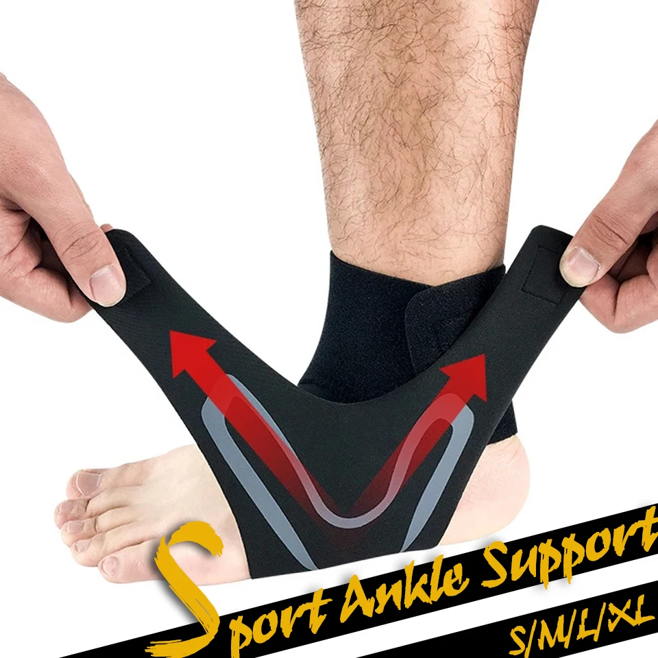 Adjustable Ankle Support Pad Sleeve Pressure Anti-Spinning Elastic Breathable Support Fitness Sports Safety Prevent