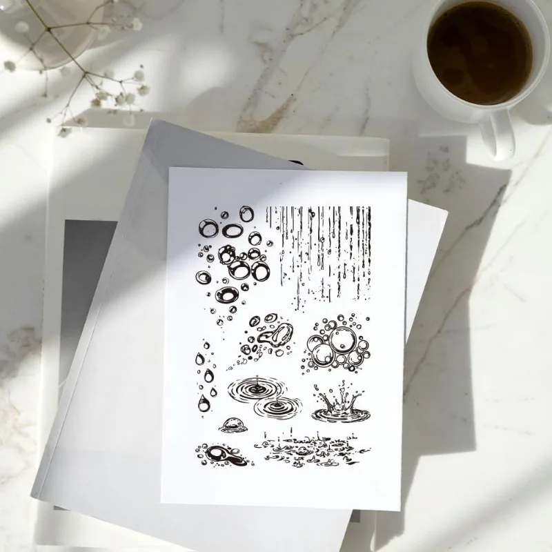 Clear Stamps 1pc Raindrop Water Drop for DIY Scrapbooking Photo Album Decorative Cards Making Home Decoration 6.3x4.33inch