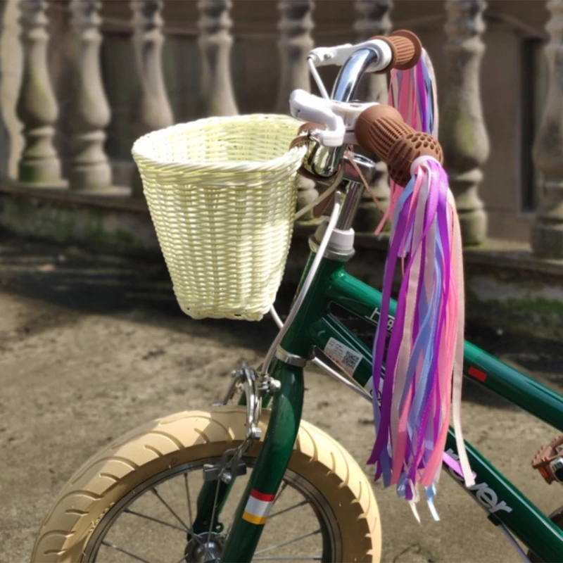 1 Pair Kids Rainbow Bike Streamers For Girls Boys, Baby Colorful Bicycles Grips Tassels Ribbon Easy Attach To Handlebar