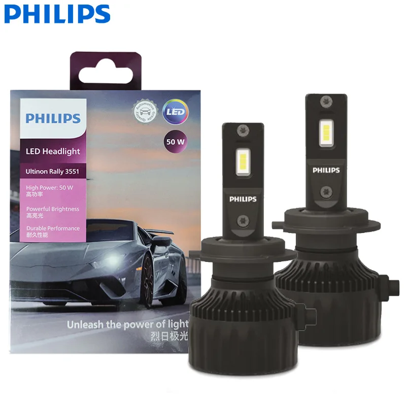 Philips-lampe Led H7 Ultinon Rally 3551, Puissance Max 50w 4500lm