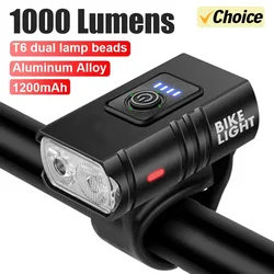 USB Rechargeable Waterproof LED Bicycle Headlight with Safety Warning Light (Bike light)