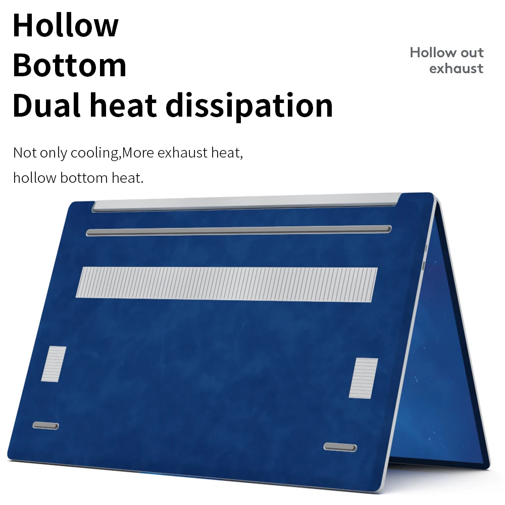 Elegant Leather Full Body Laptop Case with Stylish Sticker Cover