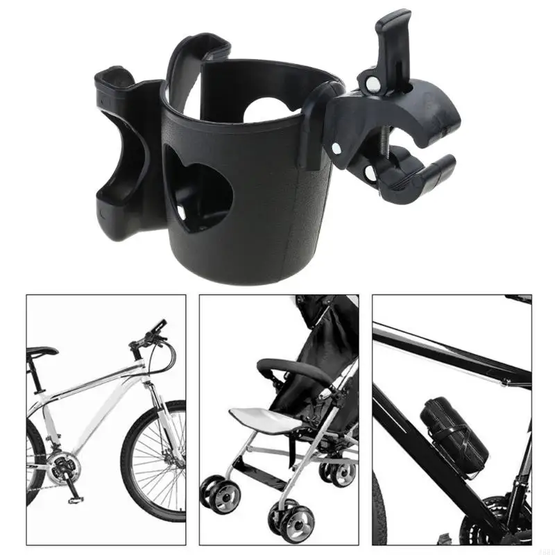 J6BE Stroller Cup with Smartphone Mount Elegant Designings Pushchair Drink Stand