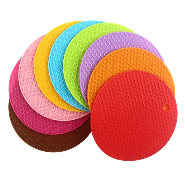 Round Silicone Mat Heat Resistant Drink Cup Coasters Non-slip Pot Holder  Table Placemat Onderzetters Kitchen Tools Accessories - AliExpress