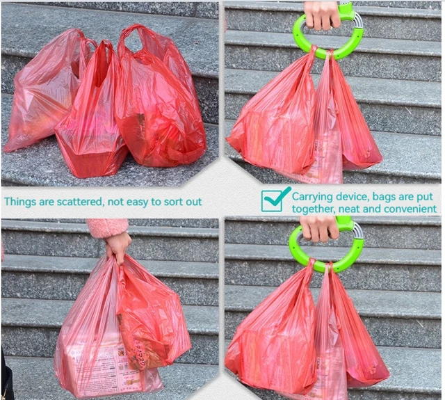 2 Supporti Per Maniglie Borsa Della Spesa - Portaoggetti Fino A 45kg, Nero - Foto 2