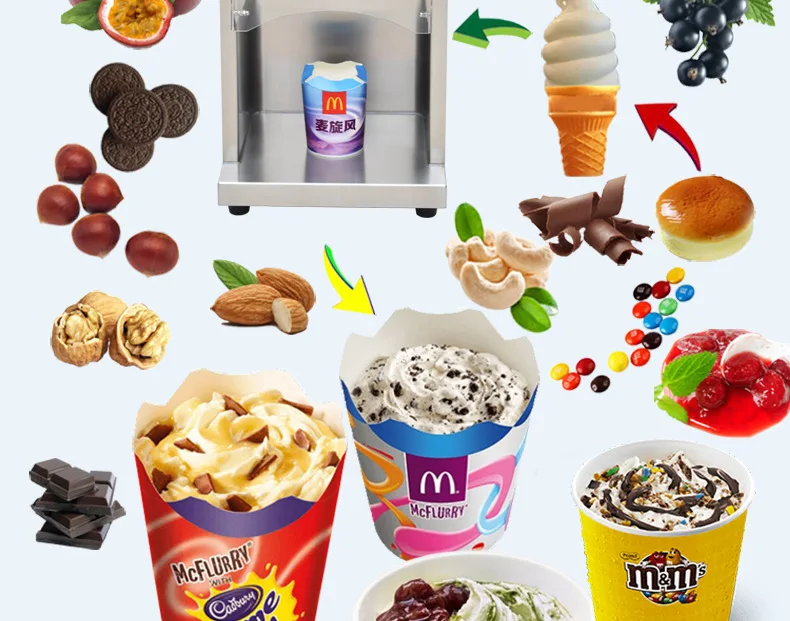 Description Picture 3 of itemCommercial Electric Auto Blizzard 8000 RPM Ice Cream Mixer Machine 550w Flurry Ice Cream Maker Shaker Blender