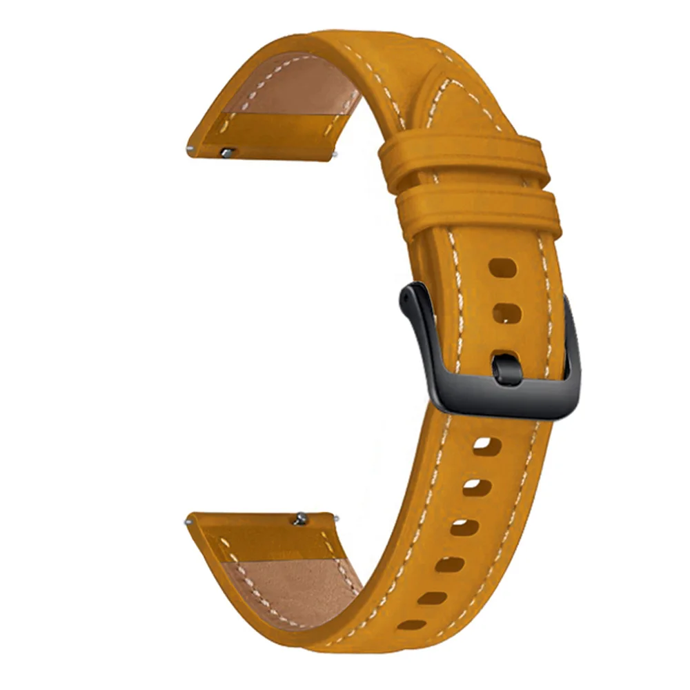 Premium 22mm Leather Watch Strap Bracelet - Replacement Accessory