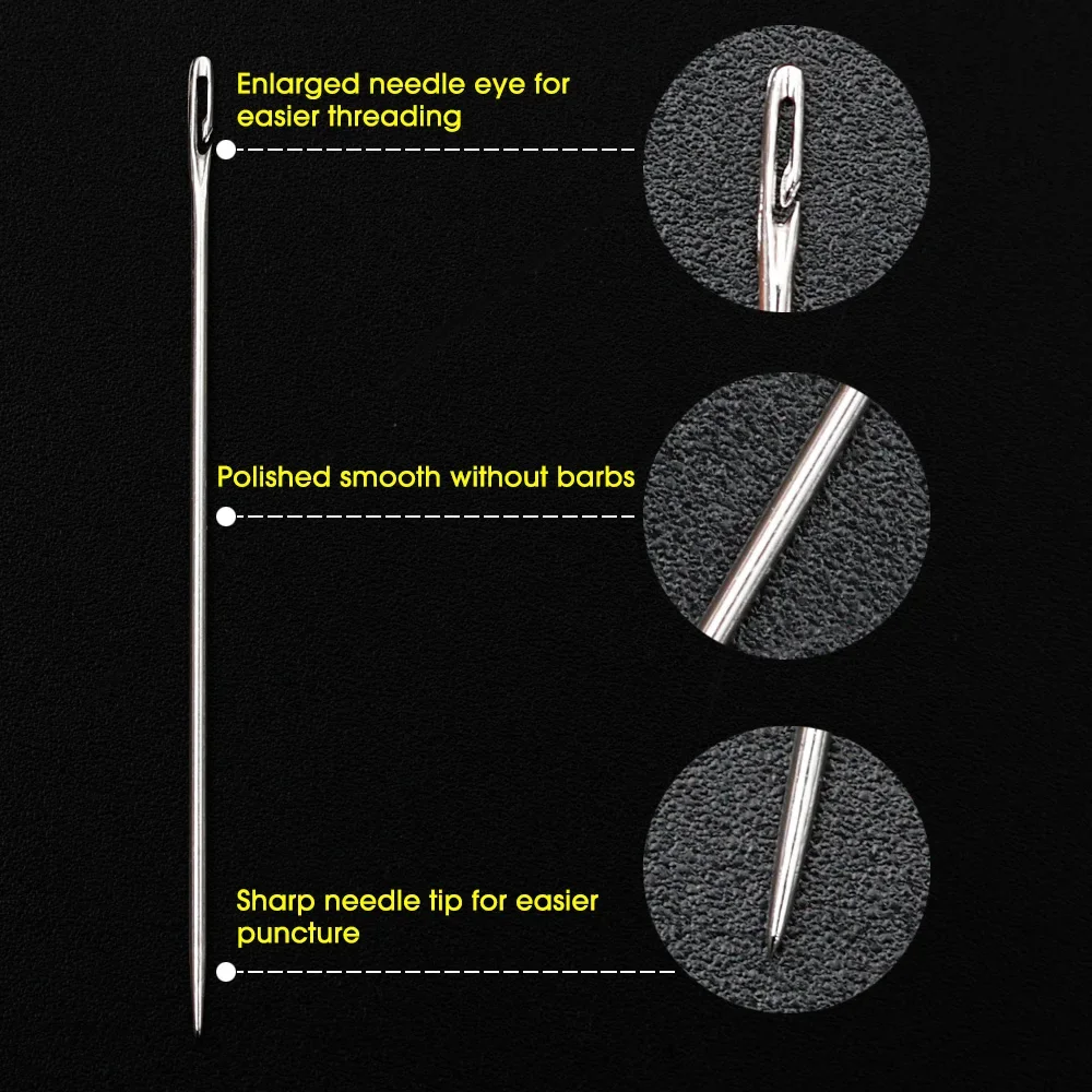 Stainless Steel Knit and Crochet Elderly Blind Knitting & Crochet Sewing Needles Diy Automatic Threading Needles Kit Sticks Hook