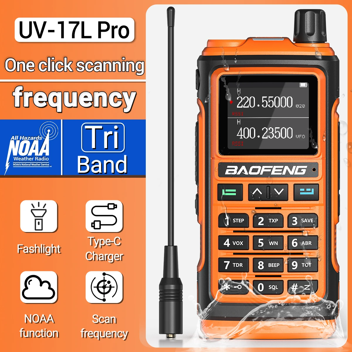 BaofengUV17LProWalkieTalkieHamTriBandWirelessCopyFrequency