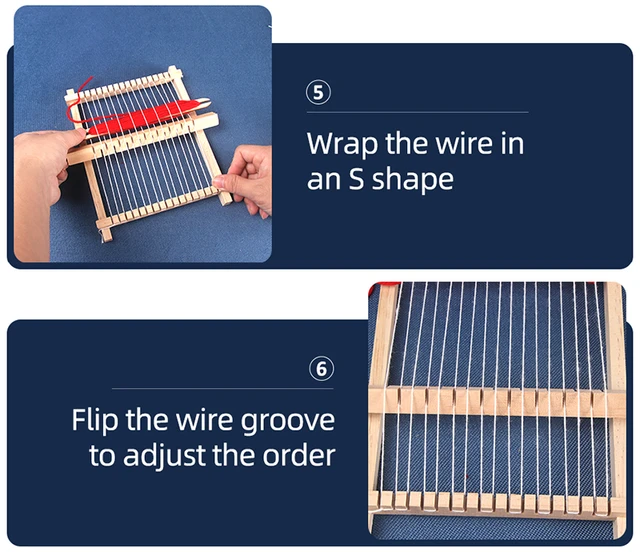 Mini máquina de tejer de lana para niños, paquete de Material de telar DIY,  juguetes creativos para niños, regalos hechos a mano, herramientas de tejer  de madera