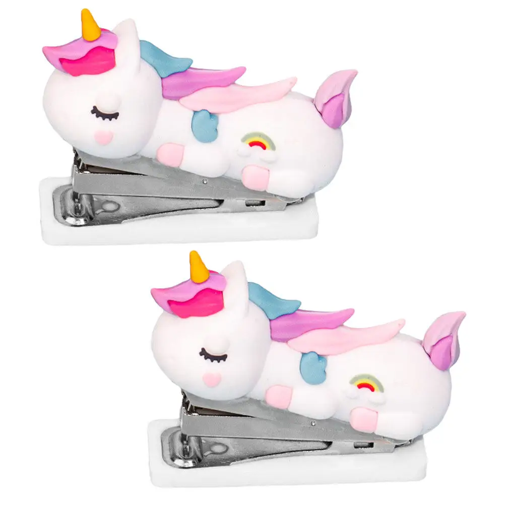 2Pcs 귀여운 스테이플러 소형 휴대용 스테이플러 사무실 홈 데스크 스테이플링..