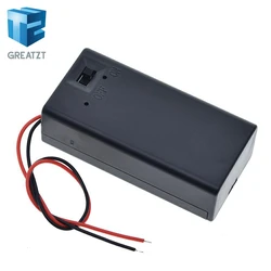 Enhanced 9V Battery Storage Case with On/Off Switch and Leads - Durable Plastic Box Holder (4PCS)