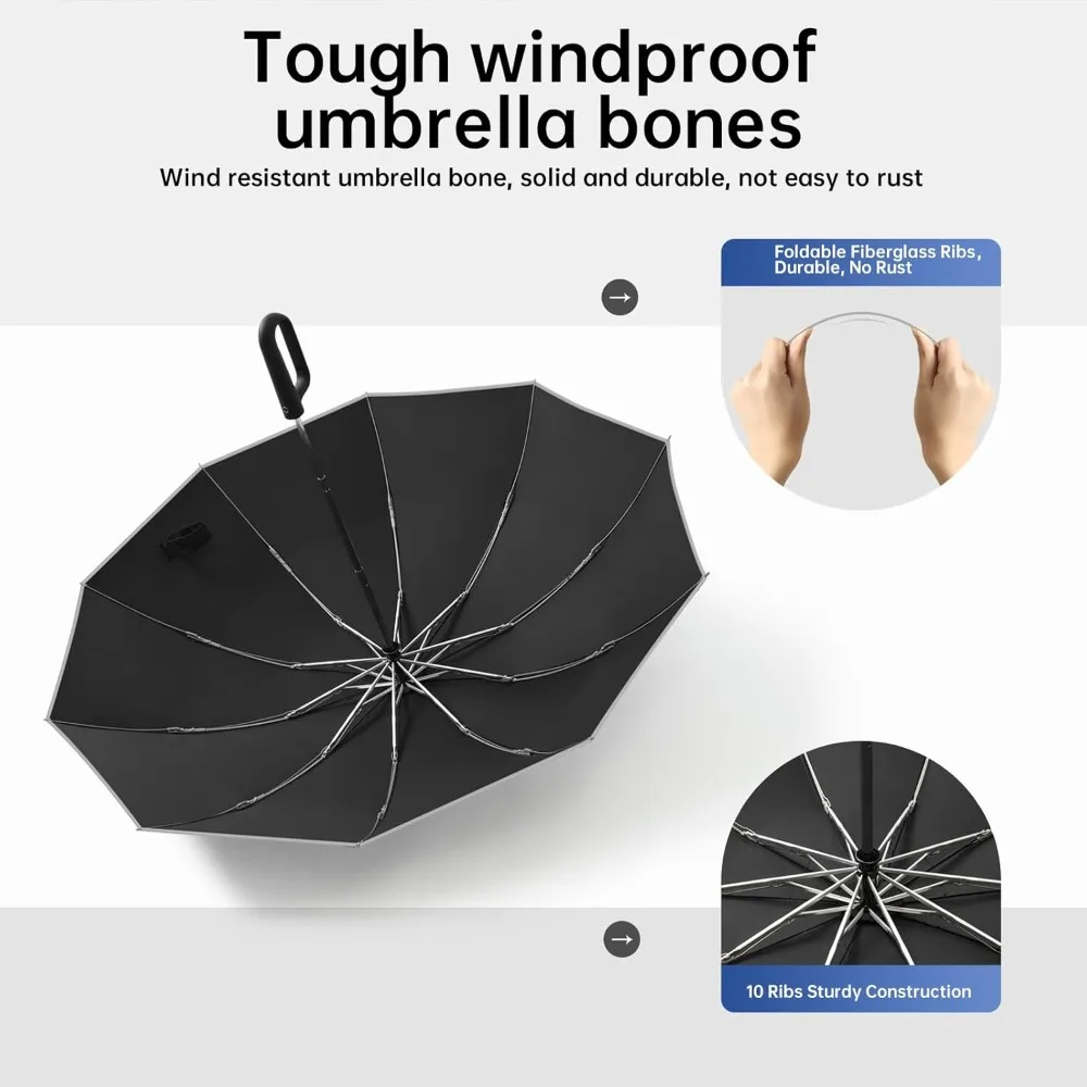 Extra-large sun umbrella, folding umbrella, suitable for both sunny and rainy days, women's sun protection and UV protection.