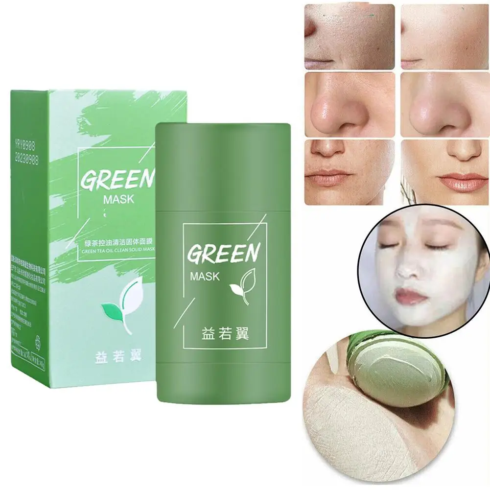 

Green Tea Solid Face Mask Oil Control Deep Cleaning Skin Beauty Moisturizing Remove Facial Blackhead Care Acne Whitening Wo J1C2