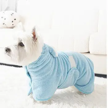 Dog Drying Coat Bathrobe absorbent Towel Sleeping Clothes Soft Pet Bath Towel Clothes For Puppy Dogs Cats Coat Pet Supplies 4