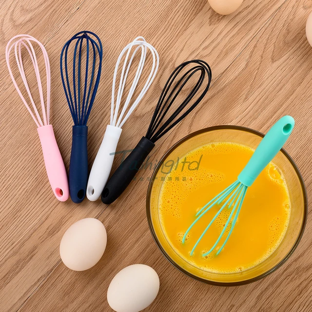 Mini Silicone Stainless Steel Whisks Egg Beater For Blending Whisking  Beating Stirring Milk Frother Cooking Baking
