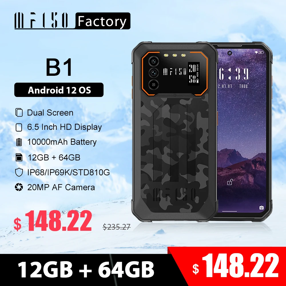IIIF150 B1 6GB 64GB Rugged Smartphone 10000mAh 6.5 Polegada FHD ...