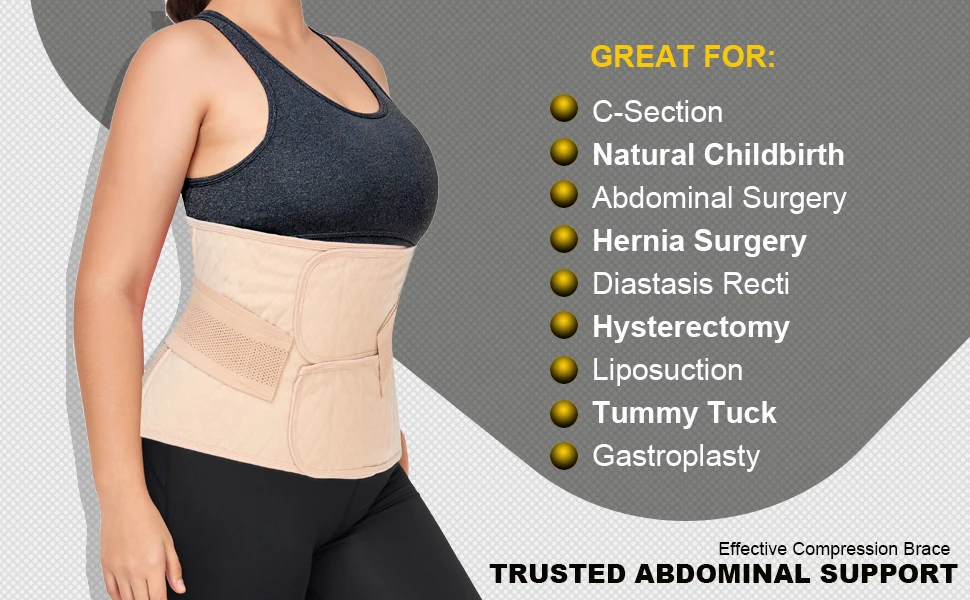 Postpartum Belly Band For C-section Recovery Medium Beige