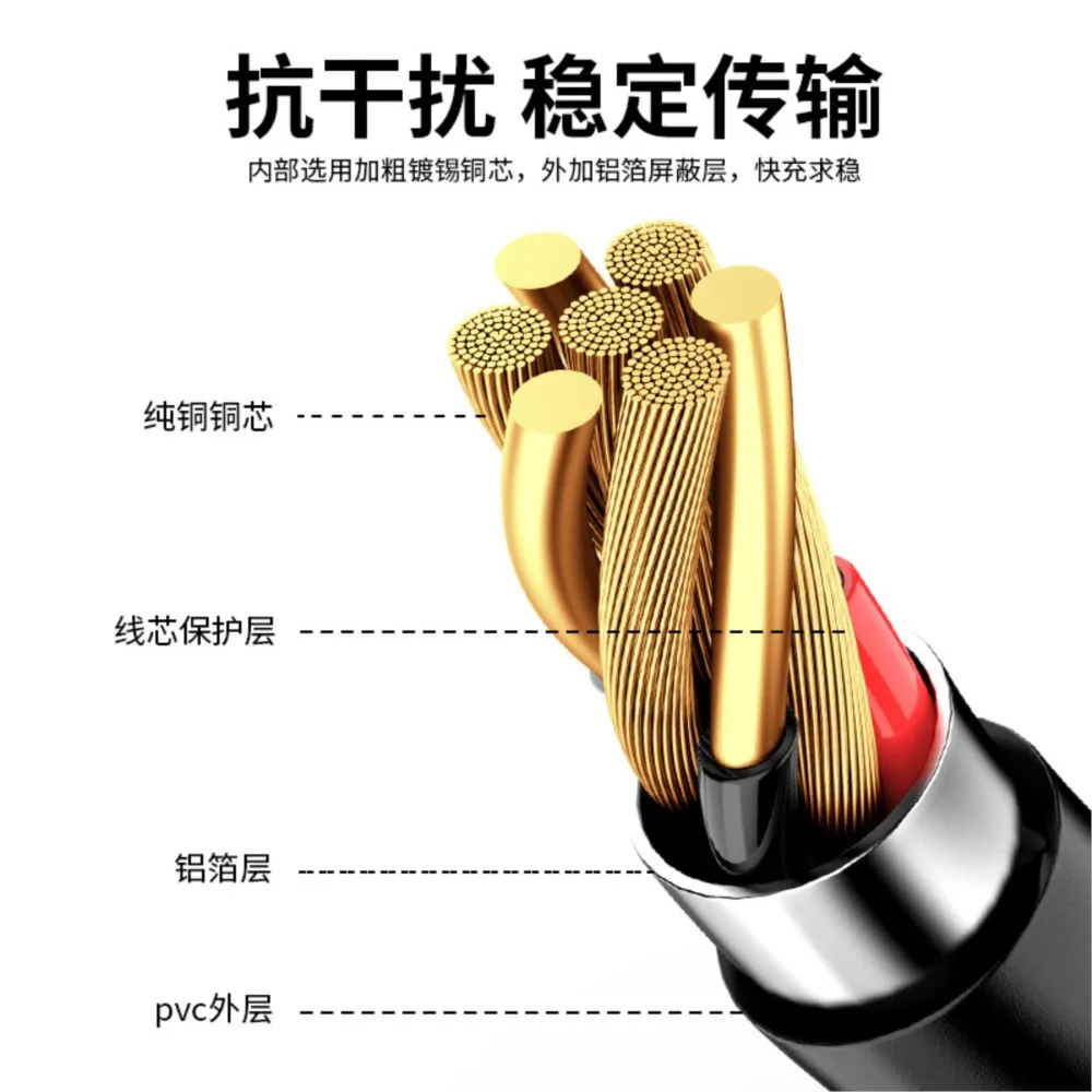 YOCPONO V3 Data Cable MP3 Driving Recorder Portable Hard Disk Trapezoid Mini USB Extended Head Charging Cable