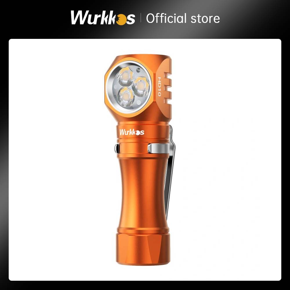 Wurkkos HD10 Headlamp Rechargeable 14500 IP68 Mini EDC 1200Lm 3* 90 CRI LEDs + 3* RGB Aux LEDs Anduril 2.0 Fishing Camping Torch