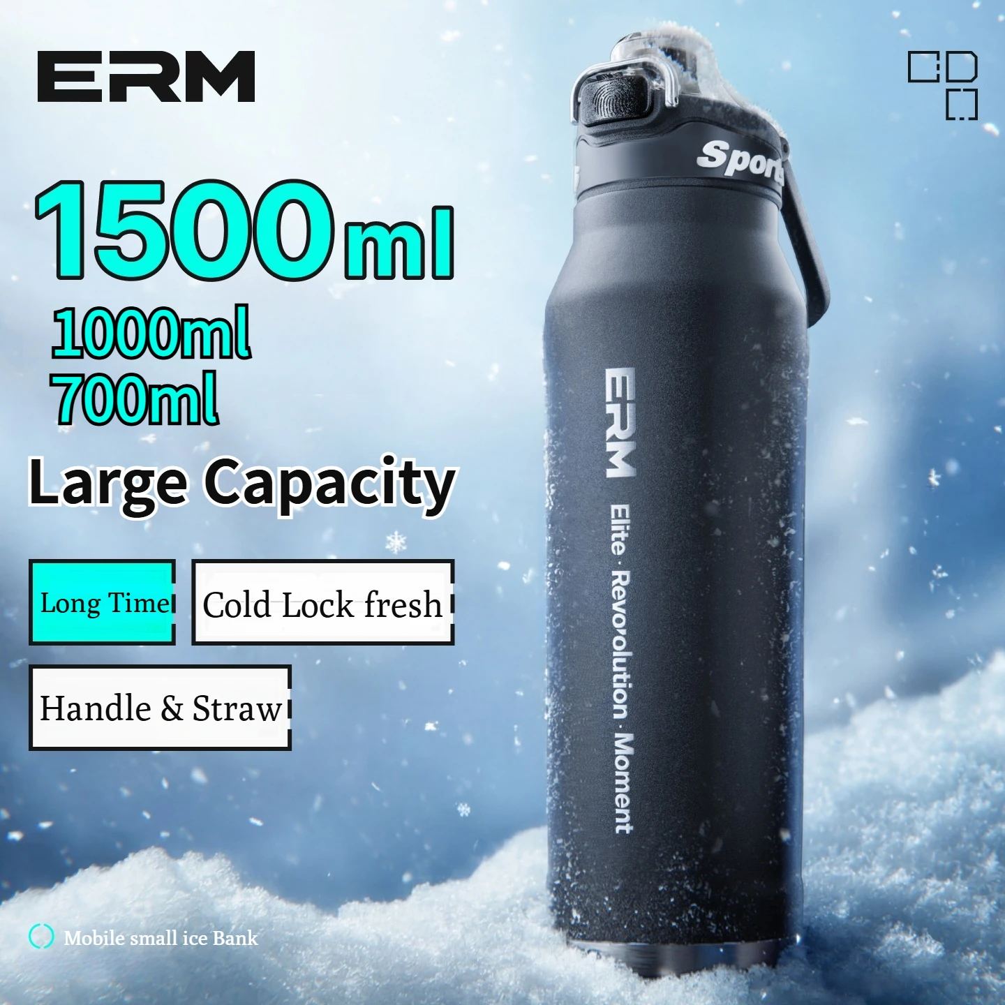 Insulated Water Bottle Stainless Steel Tumble Cycling Cold And Hot Flasks Double Wall Portable With Handle Sports Outdoor Cup
