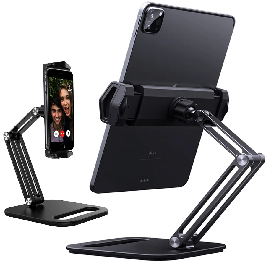 Phone and Tablet Stand - Foldable Universal Mobile Device Holder for  Smartphones & Tablets - Adjustable Multi-Angle Ergonomic Cell Phone Stand  for