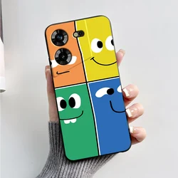 Stylish Black Silicone Phone Case with Pattern - Slim and Soft  Cover for Tecno Pova 5 (J01)
