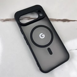 Enhanced Magnetic Wireless Charging Case with Translucent Frosted Lens Protection Cover - Pixel 9 (Black)